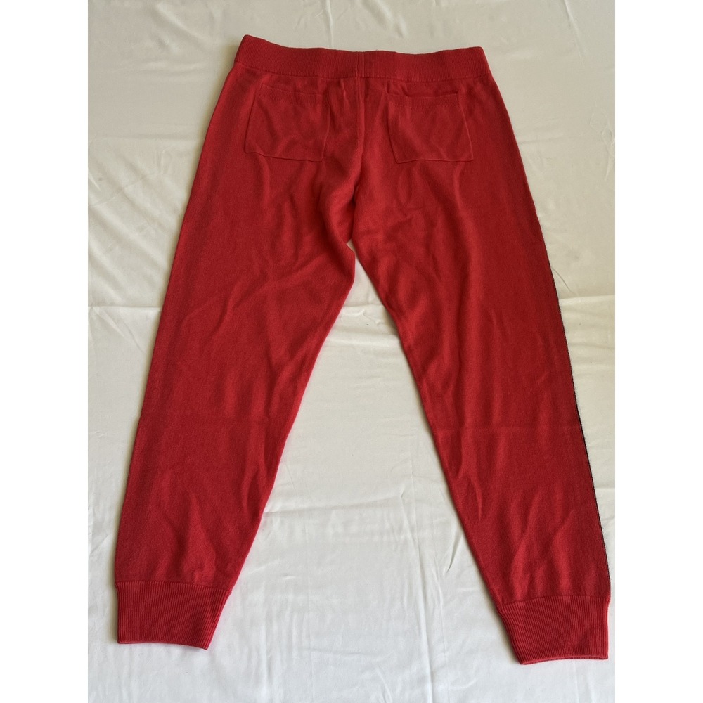 Juicy Couture Black Label Coral 100% Cashmere Track Pants Glitter Stripe Large - Picture 9 of 9